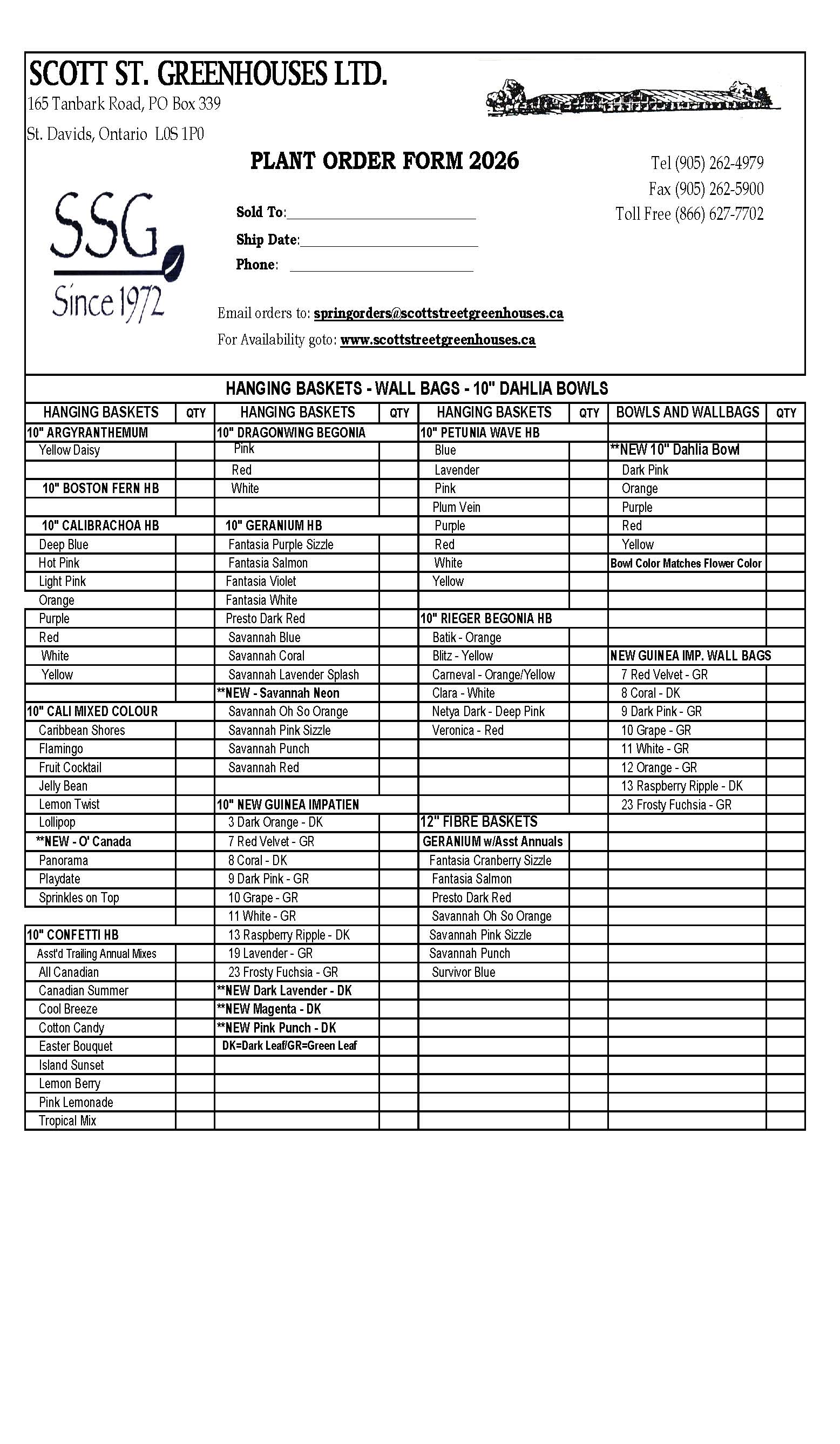 2026 Pots Order Page